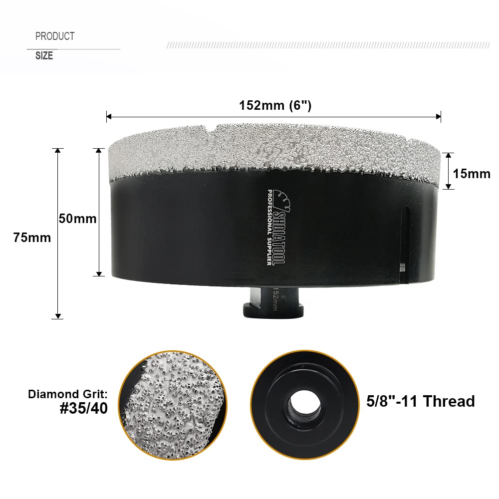 SHDIATOOL Diamond Core Drilling Bits Set for Porcelain Hole Saw Cutter for Tile Marble Ceramic Granite Kit