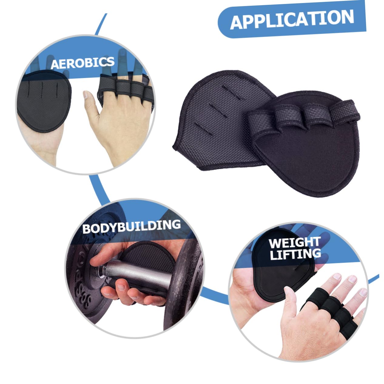 Gogogmee Non-Slip Palm Protector Lifting Gloves Pair Breathable Fitness Palm Pads for Men Gym Weightlifting Cycling Outdoor Sports 4.72X4.33In