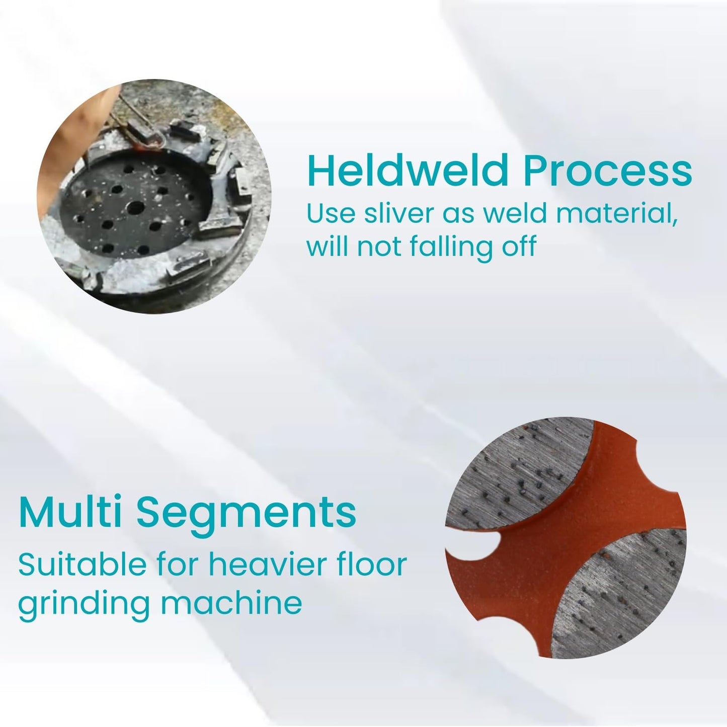 Diamond Grinding Shoes, Trapezoid Concrete Grinding Disc Fit with ASL Iron Horse Floor Grinders, Double Round Segs, 16 Grit Hard Bond, Pack of 9