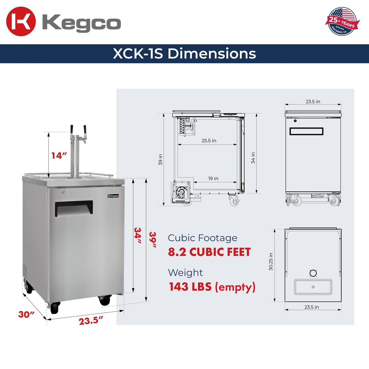 Kegco XCK-1S-2 Kegerator