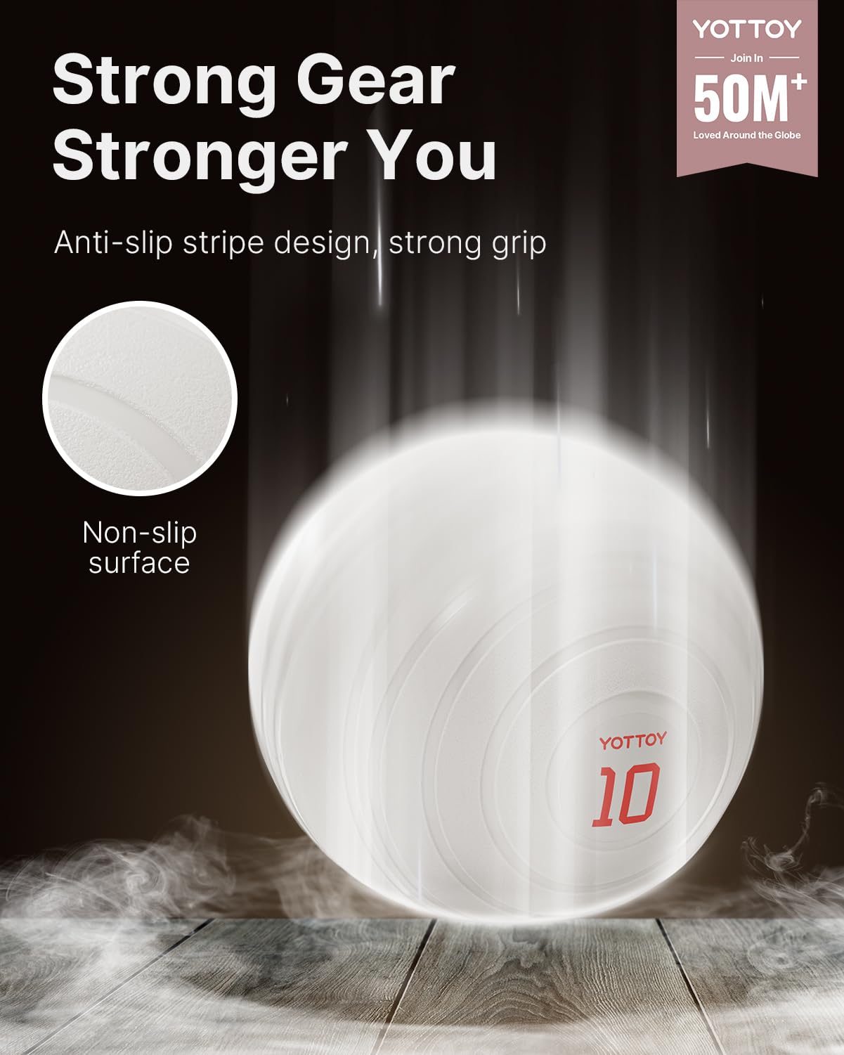 YOTTOY Medicine Ball for Exercise-slam Ball for 6&10&15 lb,Non Slip Grip,Durable Construction,Sand Filling Training,Workout,Gym for Man&Woman (Ivory White, 15lb)