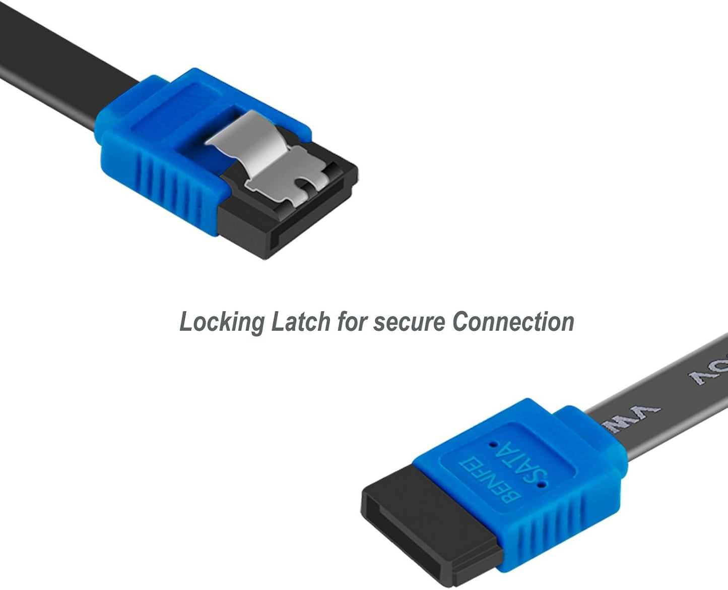 12 Pack 6Gbps 18 Inch Benfei SATA Cable III, SATA Cable III Straight HDD SDD Data Cable with Locking Latch for SATA