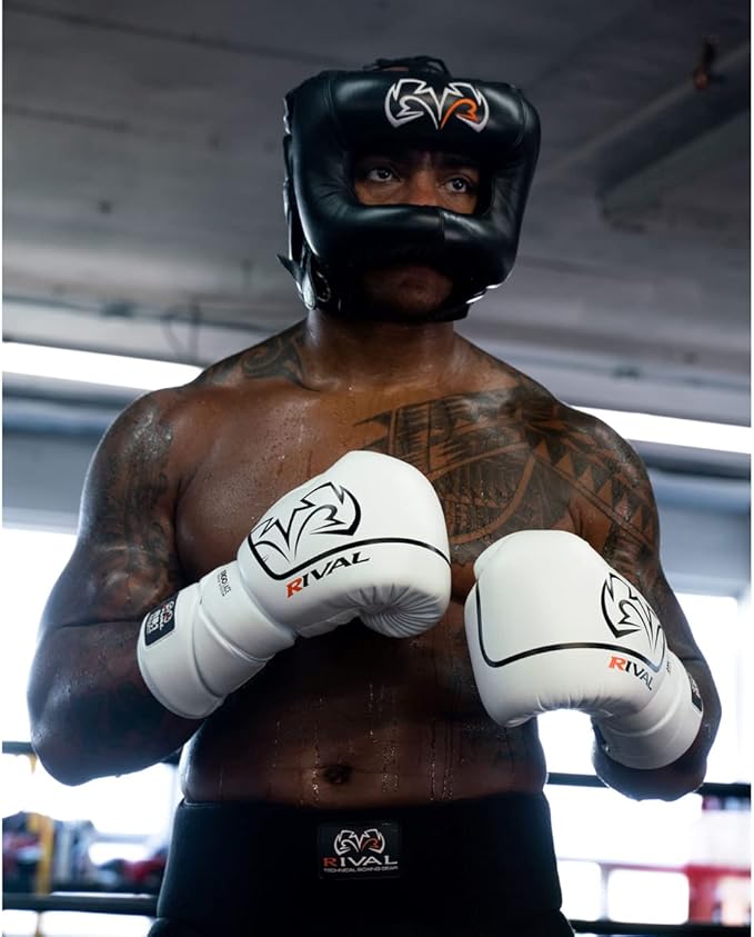 RIVAL Boxing RHGFS3 Face-Saver Sparring Headgear - Wide Eye Opening, Premium Leather, and Thermoplastic Inner Frame