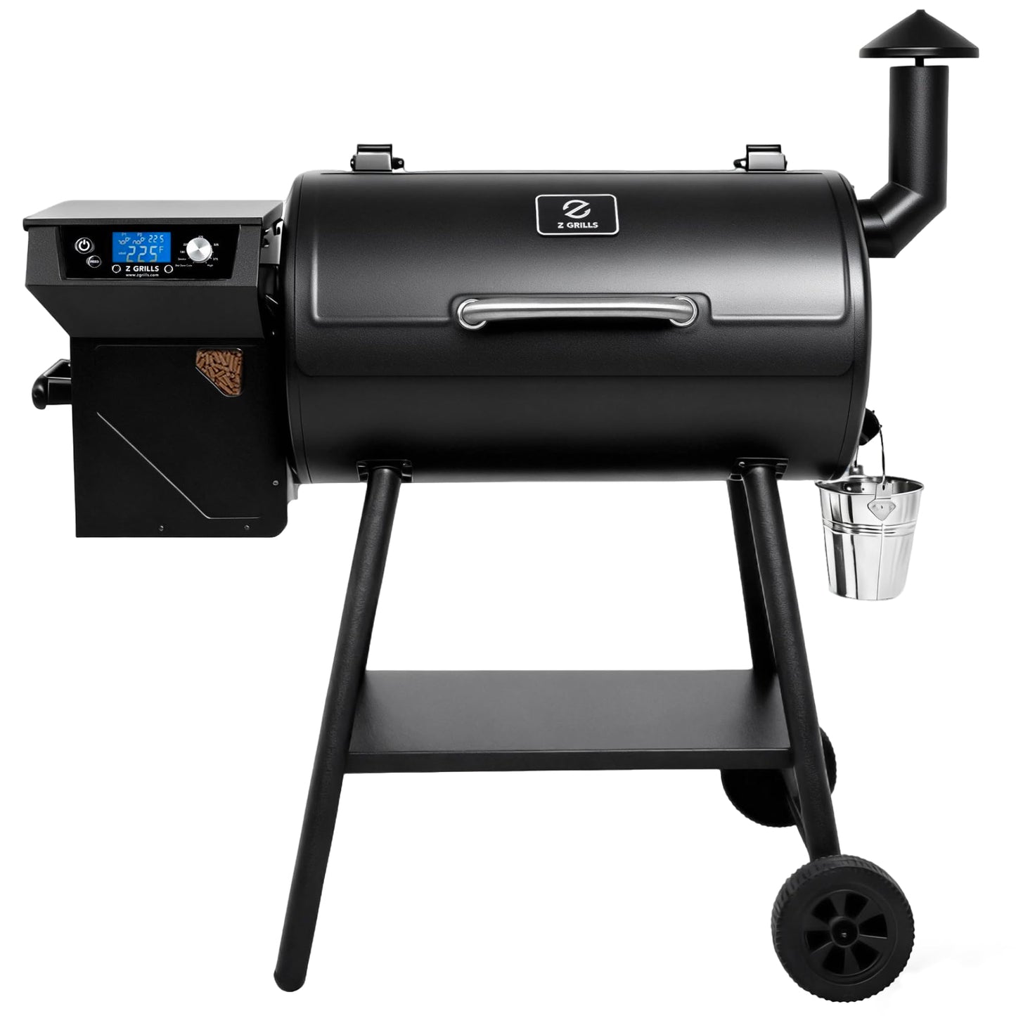 Z GRILLS ZPG-550B2 Wood Pellet Grill & Smoker with PID 3.0 Controller, 553 sq in Cooking Area, Meat Probe, Hopper Cleanout, 8 in 1 BBQ Grill Outdoor Auto Temperature Control, Black