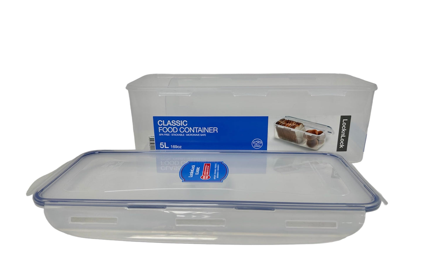 LocknLock Easy Essentials Food Storage lids/Airtight containers, BPA Free, Bread Box-21.1 Cup, Clear