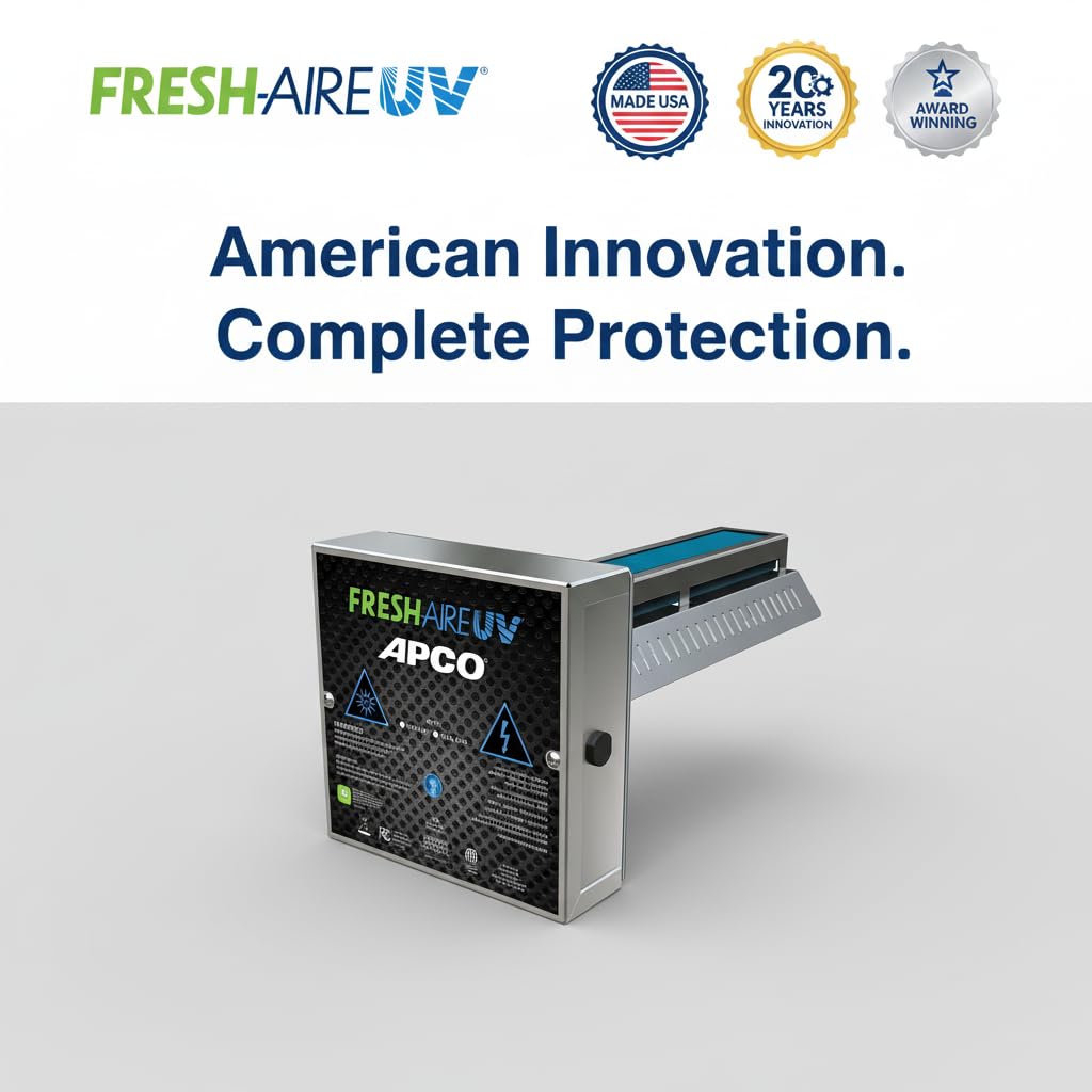 APCO Carbon Cell Matrix HVAC UV Air Purifier with Power Cord, Includes 1-Year UVC Lamp (18-32 VAC Series) # TUV-APCO-ER