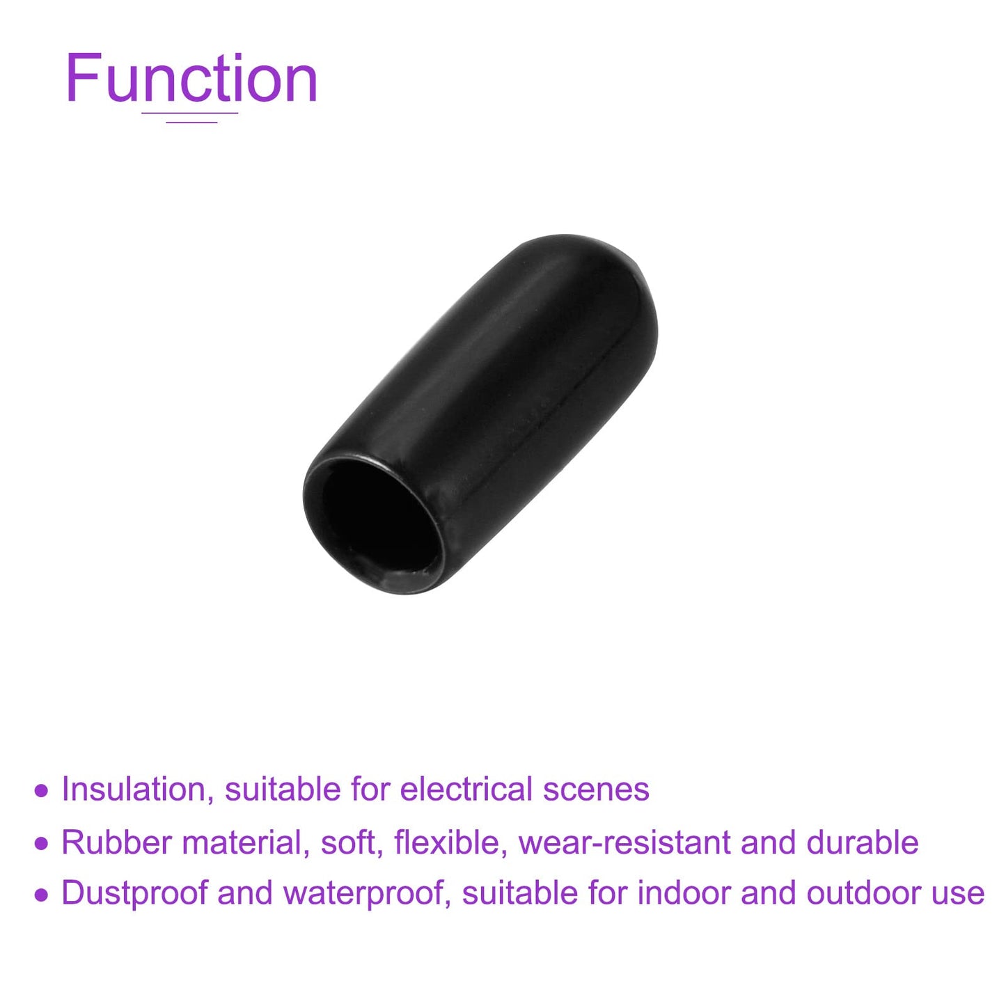 DMiotech 20 Pack 3/16" ID Black Screw Thread Protectors Rubber End Caps Bolt Covers for Screw Bolt Furniture Pipe