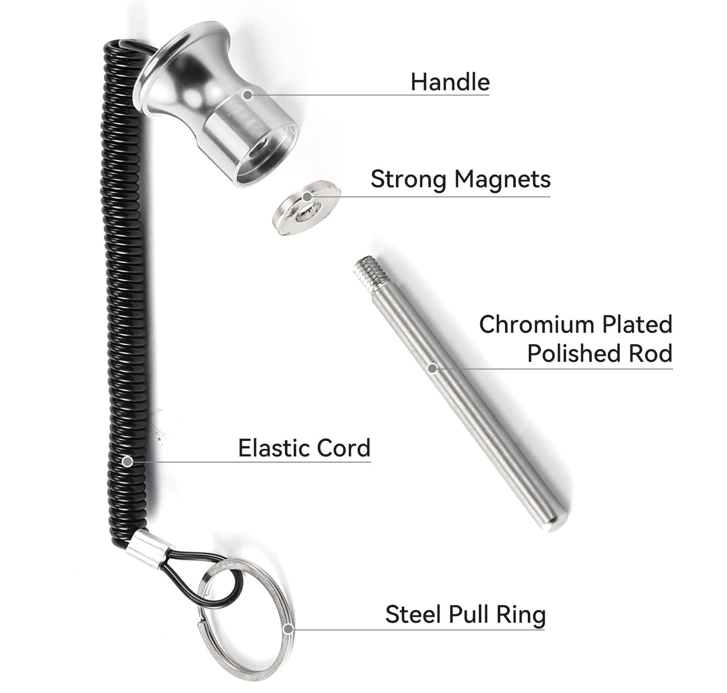 Gym Pin, Weight Stack Pin, Magnetic Weights Pin, Universal Magnetic Weight Pin with Pull Rope, Gym Pins for Weight Stack, Home Gym Parts, Exercise Machine Parts & Accessorie(Silver *2)