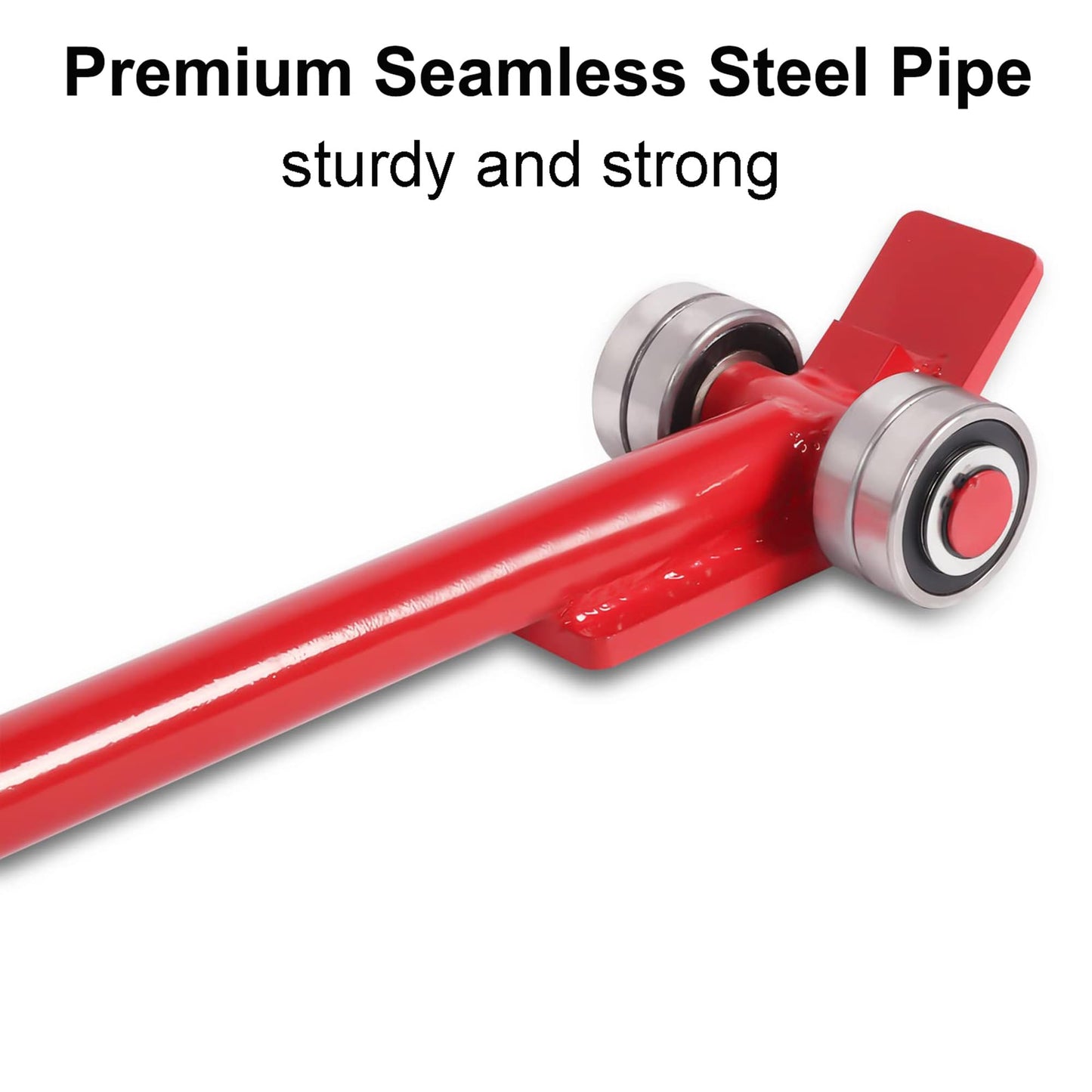 lesolar Pry Lever Bar 5T/11000LBS Load Capacity, 5FT Length Steel Handle Prylever Bar with Wheels, 59”Lifting and Handling Pry Bar for Large Pallets, Concrete Blocks, Heavy Duty Equipment Handling