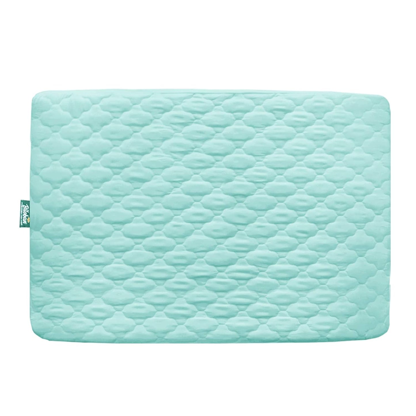 Skiennix Waterproof Pack 'n Play Sheet - Quilted Playard Protector 39" X 27" - Aqua Color