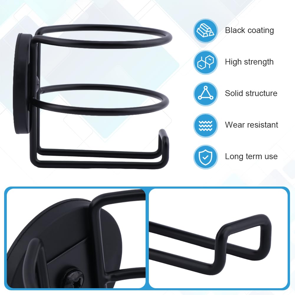 Magnetic Cup Holder, 2Pcs Portable Cup Holder, Stainless Steel Bottle Holders for Refrigerator Boat Tractor Mower Truck Car Fridge, Magnet Cups(Black)