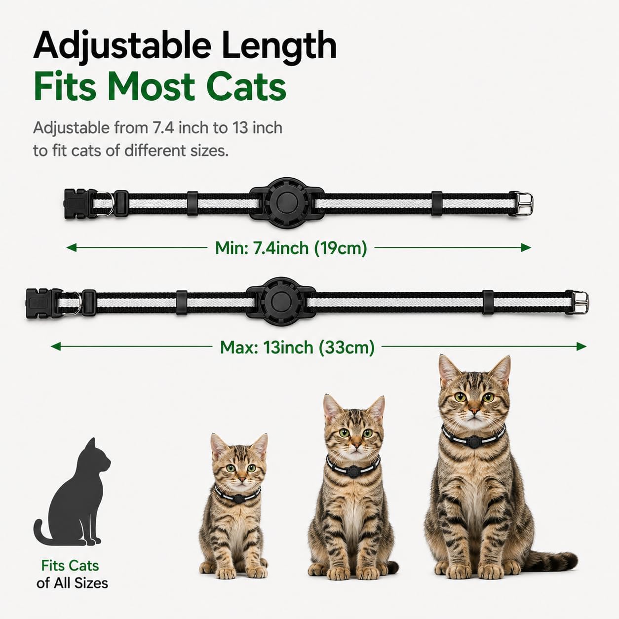 JNLIK GPS Collar for Cats (Android Only) Smart tag,Pet Tracker,Waterproof Compatible with Google Find My,No Monthly