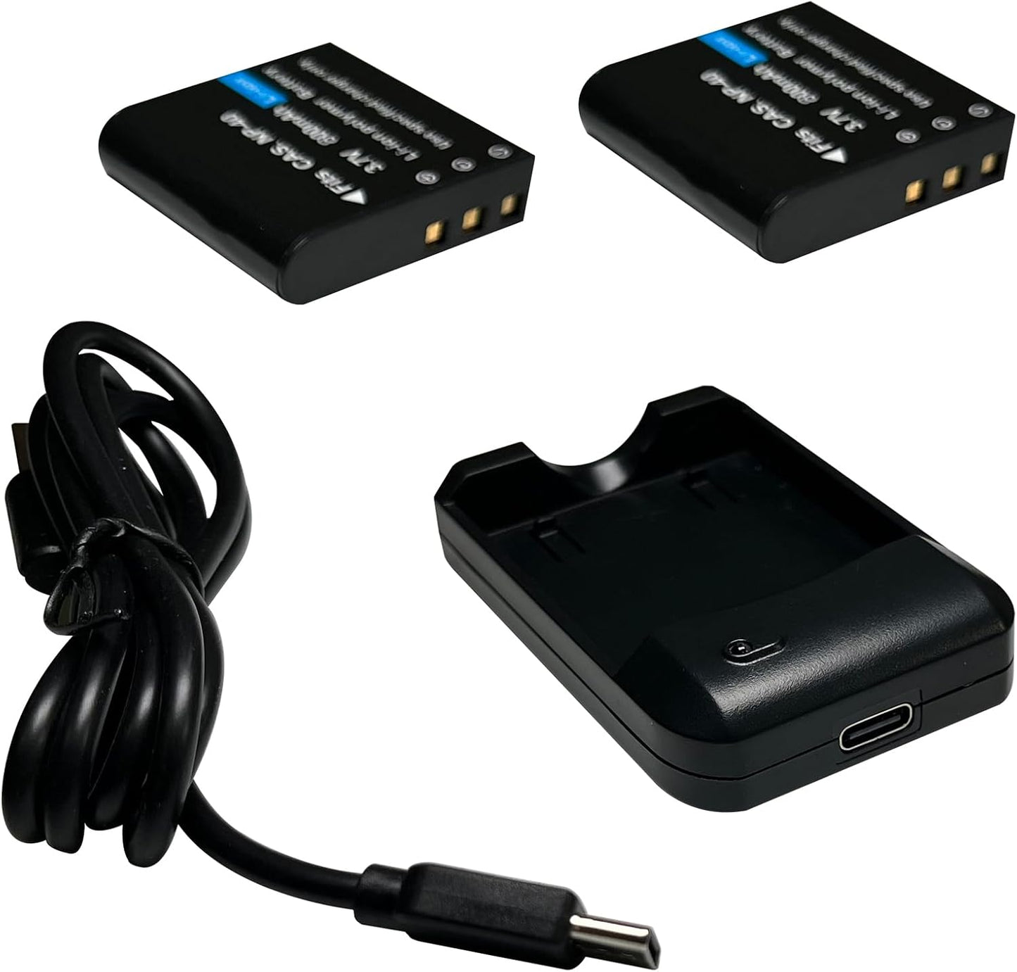 TaKicola NP-40 2 NP-40 3.7V 800mAh Battery Charger, Digital Camera Battery Charger with Pieces CAS. Li-ion Rechargeable