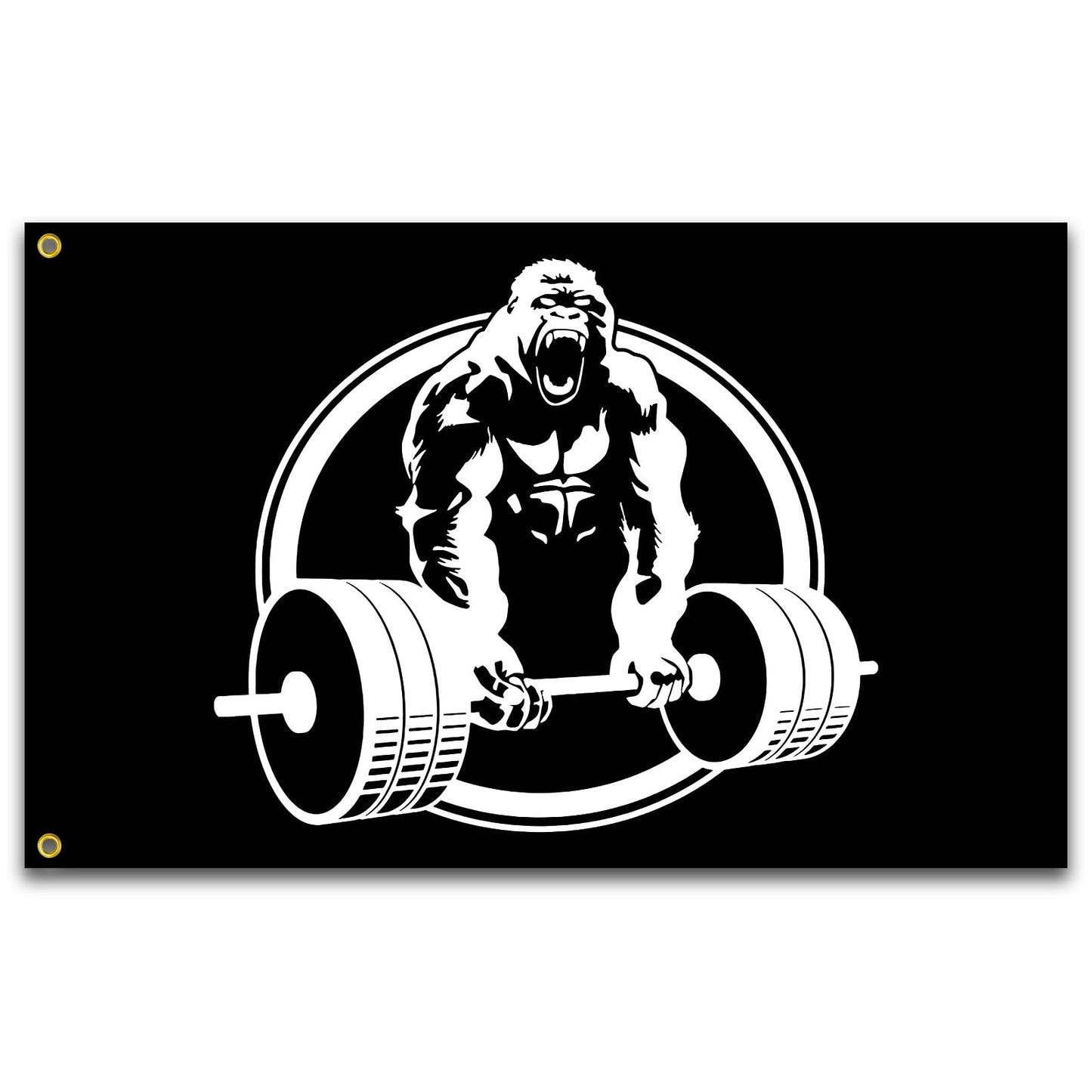 Gorilla Weightlifting Flag 3x5 Ft Motivational Fitness Inspirational Flags for Home Gym Decor College Room Wall Garage Flag Banner Decor