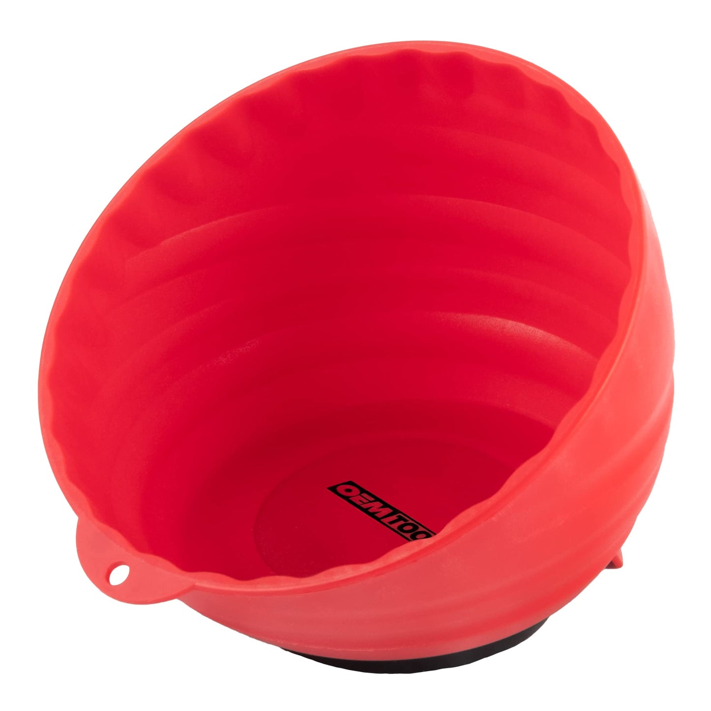 OEMTOOLS 25333 Red Magnetic Nut Cup, Curved Magnetic Parts Tray Holds Up to 5 Pounds, Attaches To Metal Surfaces, Multi-Use Nuts And Bolts Organizer Made From Durable ABS Plastic