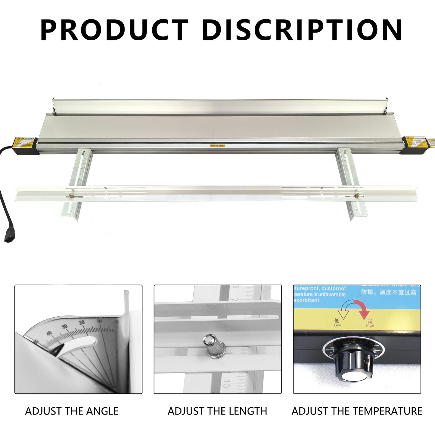 BOZHENYULEI 48inch/125cm Plastic Acrylic Bending Machine, 110V Acrylic Heat Bending Machine with Bracket Angle Adjustment PVC Bender, Acrylic PVC Bending Machine Glassiness Bender 1mm-6mm Thickness