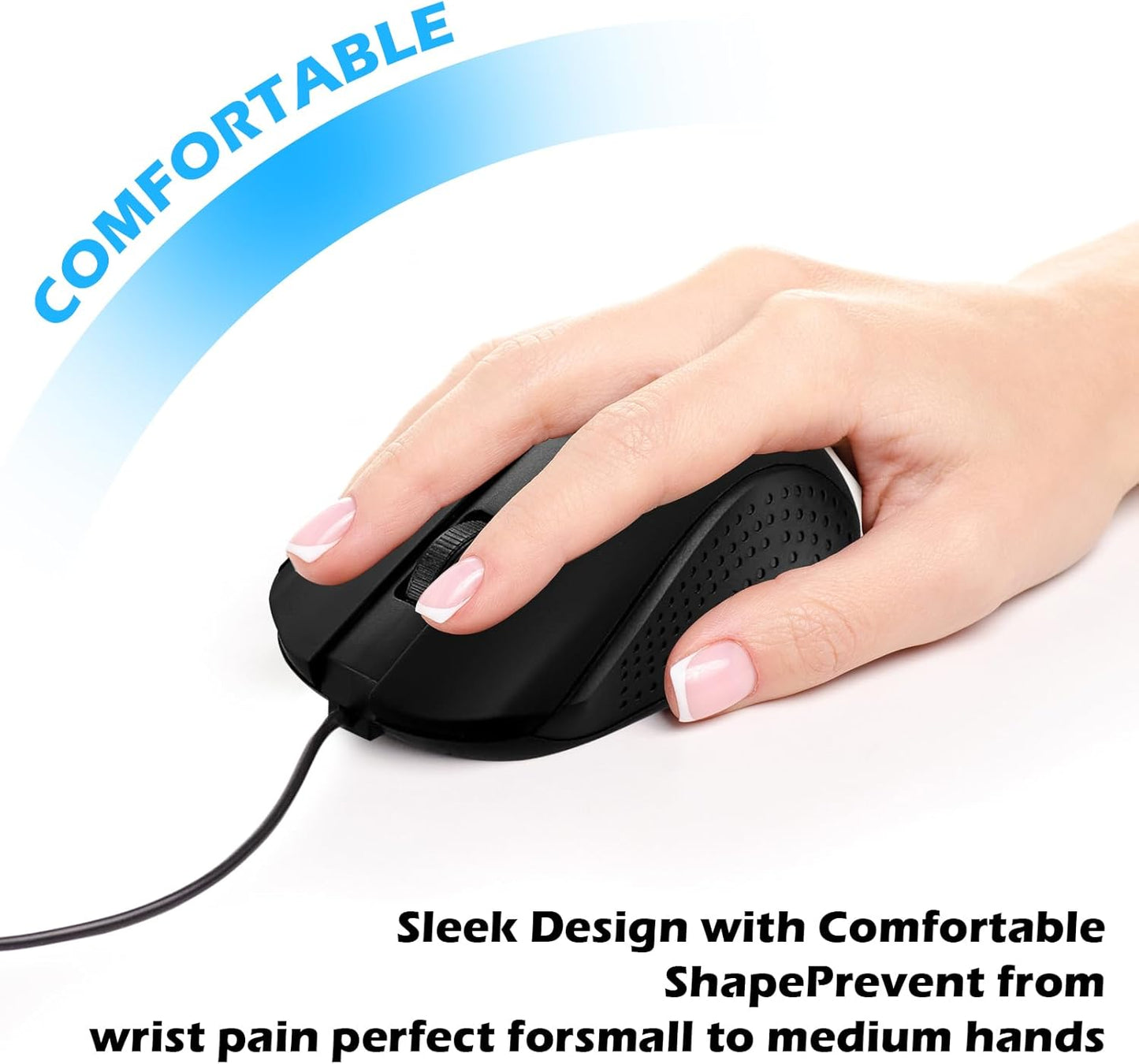SUNYIWJIE 12 Pack (12) Wired Mouse Bulk Computer Mouse Wired with Ergonomic Design Computer Mice Plug and Play USB