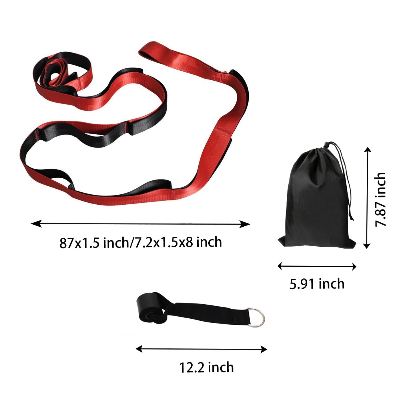JZOONPVA Calf Stretcher Multi Loop Stretch Strap - Physical Therapy Strap for Stretching, Calf Stretch Yoga Belt with Loops, Hamstring Stretcher, Leg Stretch Band, Fascia Stretcher & Arch Support Bands for Feet