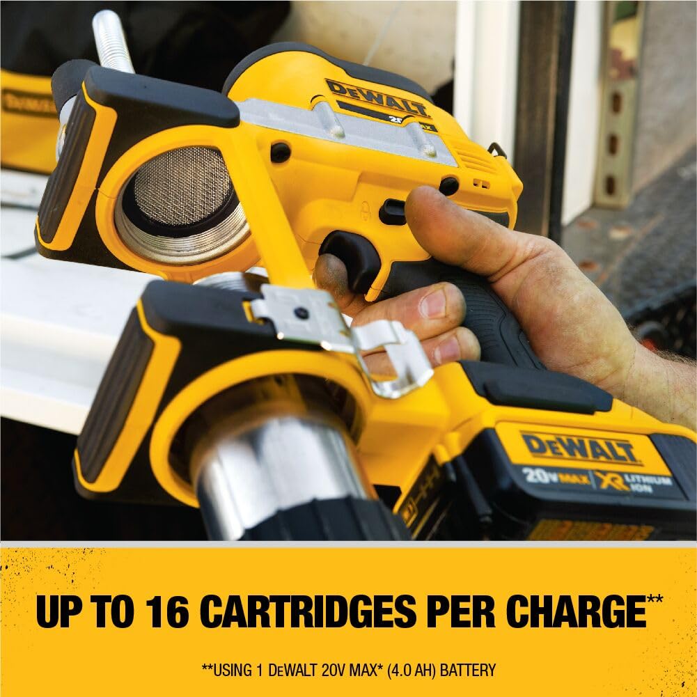 DEWALT Grease Gun Kit 20V MAX with 4.0Ah Battery and Charger, Cordless Grease Gun, LED Light, 42” Hose, 10,000 PSI, Variable Speed Triggers (DCGG571M1)