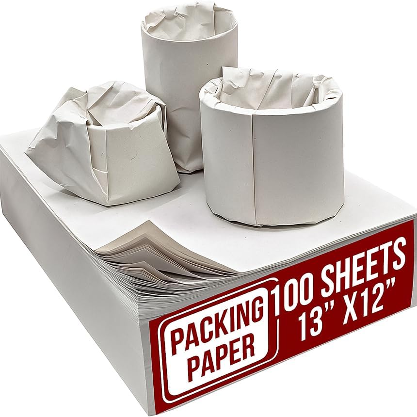 Regine Switzerland Packing Paper Sheets - 100 Small White Sheets for Moving & Shipping | 13 x 12 Inches