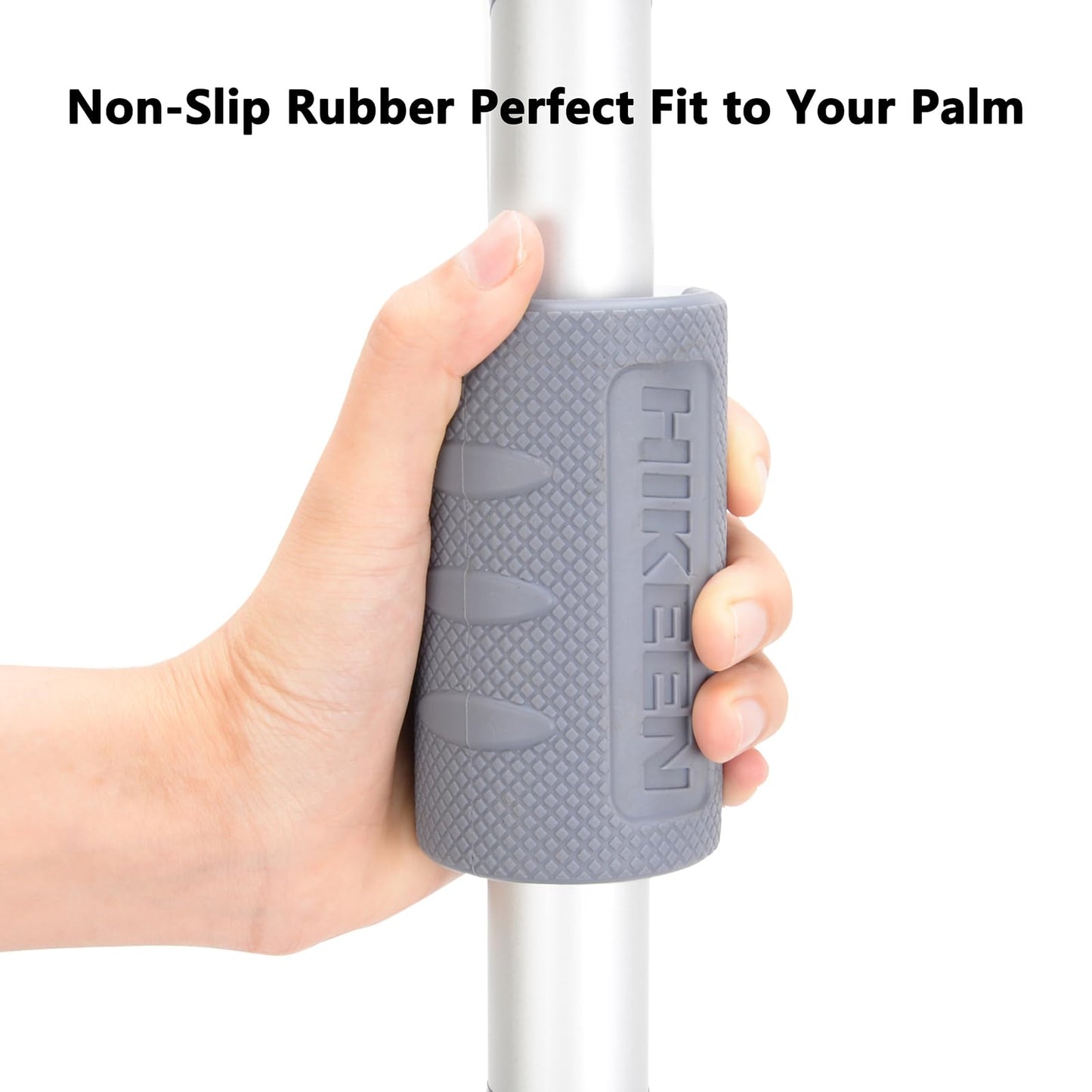 Hikeen Thick Bar Dumbbell Grips,Non Slip Hard Rubber Barbell Grips,Grips for Weight Lifting, Muscle Building-2" Outer Diameter