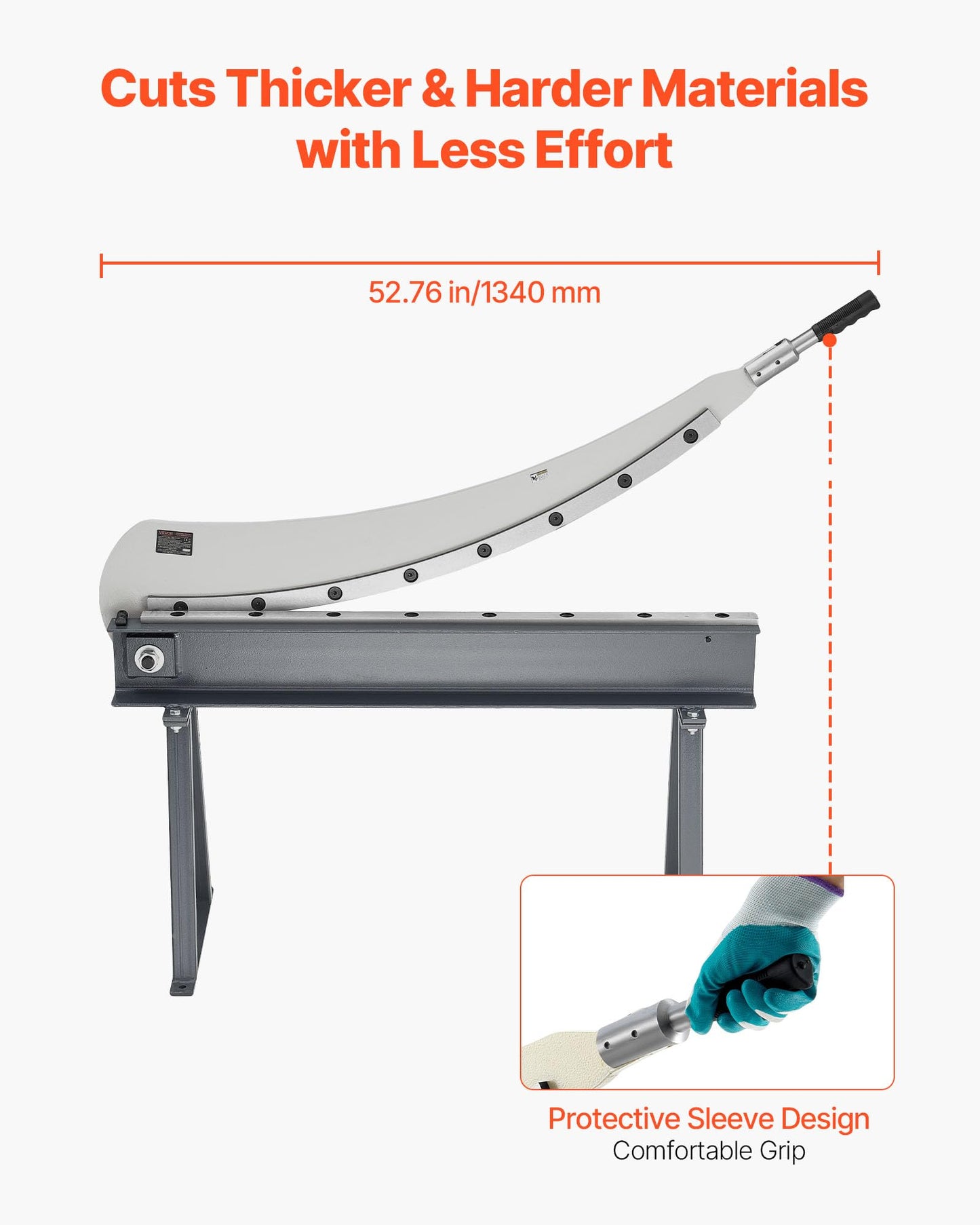 VEVOR Guillotine Shear, 39 in Bed Width Benchtop Cutter, Manual Hand Plate Shear for Metal Sheet Processing, with Q235 Material, High Precision, Stand, for PCB Board, Aluminum, Steel, Copper, Plastic