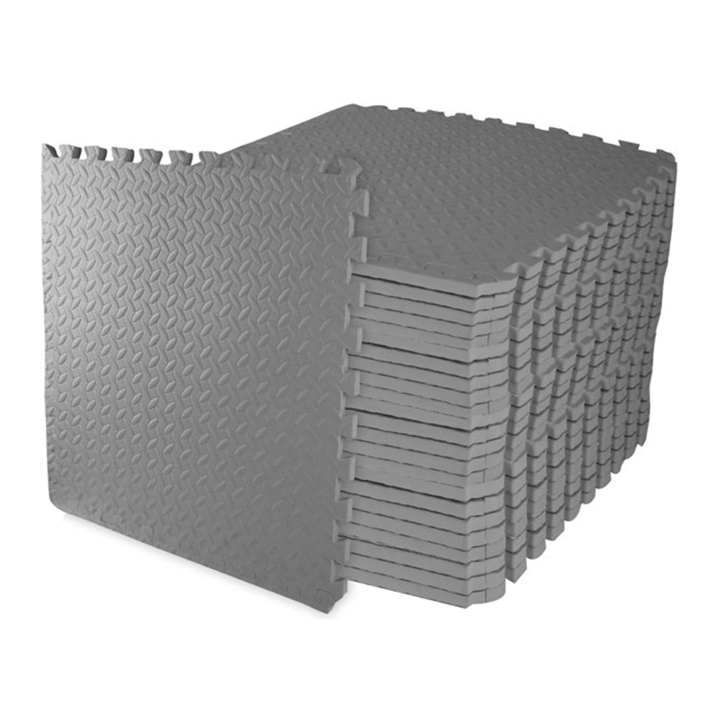 BalanceFrom Puzzle Exercise Mat 3/4" Thick, EVA Interlocking Foam Floor Tiles for Home Gym, Mat for Home Workout Equipment, Floor Padding for Kids, Gray, 24 in x 24 in x 3/4 in, 96 Sq Ft - 24 Tiles