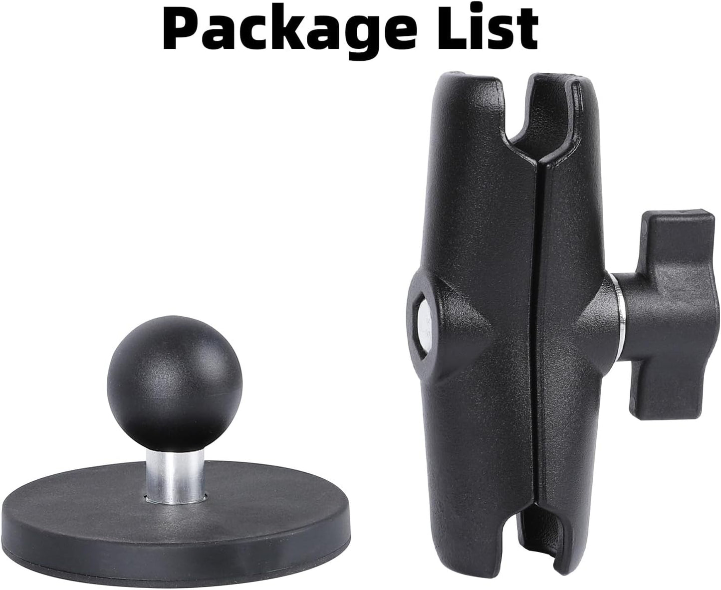 FPN 66mm 25mm /1 inch 3.54" Diameter Round Heavy-Duty Magnetic Base Mount with Rubber Coating Ball & Double Socket Arm