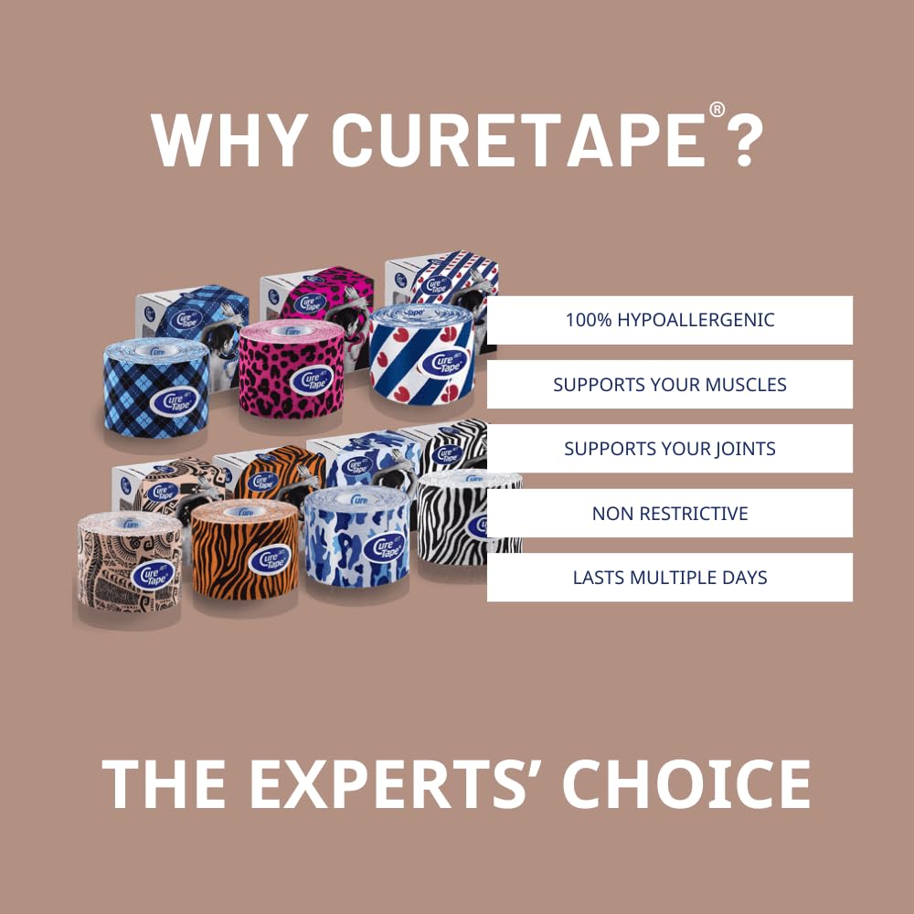 CureTape Art | Kinesiology Tape for Body Pain | Elastic Therapeutic | Waterproof Athletic | Long-Lasting Medical K (Tattoo)