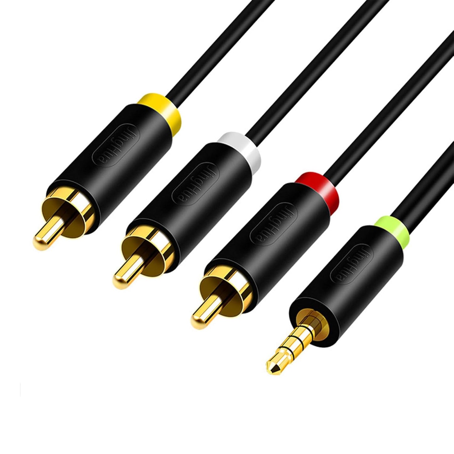 3.5mm 3 5ft MP3, to RCA Audio Video Cable, Bi-Directional AUX to RCA AV Cord for Smartphone, DVD Player, TV, Projector