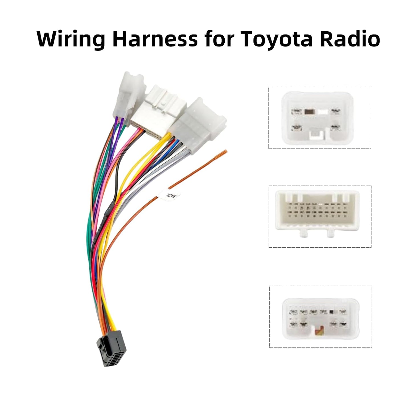 2012-Below RAV4 16PIN Car Stereo Radio Wiring Harness for Toyota Camry Corolla Prado Fortuner Highlander Tundra Yaris