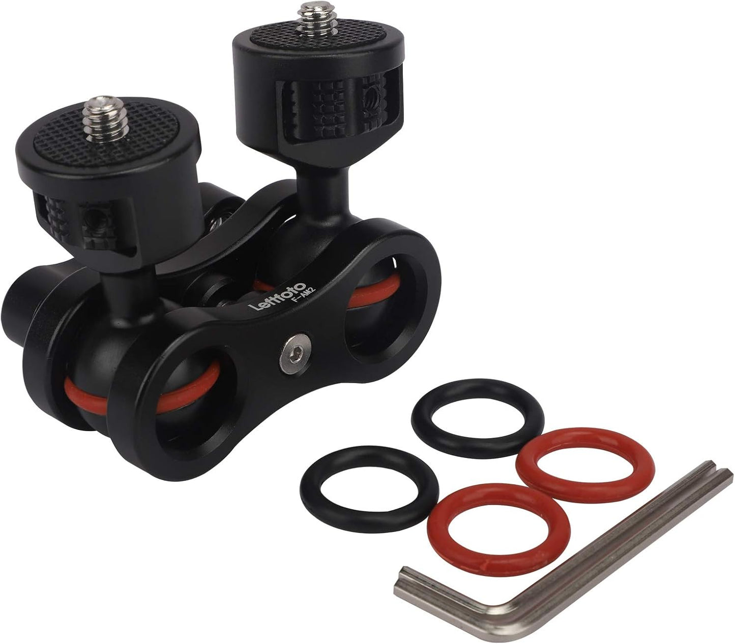 Leftfoto 360 Articulating Double Ballhead Magic Arm Monitor Mount, Double Ballheads Degree Rotation for DSLR Field