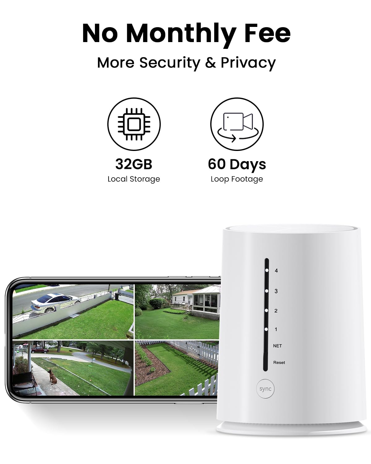 Security Cameras Wireless Outdoor, No Monthly Fee Solar Camera Outdoor Wireless, 4-Camera 2K Home Security Camera System with Base Station, Local Storage, PIR Motion Detection, Color Night Vision