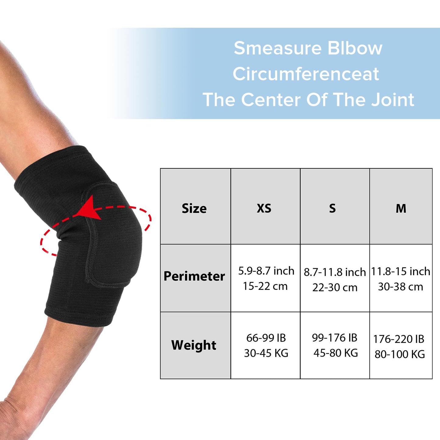 Qianyu Breathable Protective with Thicken Sponge Elbow Support Compression Elbow Brace Support Fitness Sports Recovery Protector Badminton Basketball Breathable Elbow Wraps for Kids Men and Women