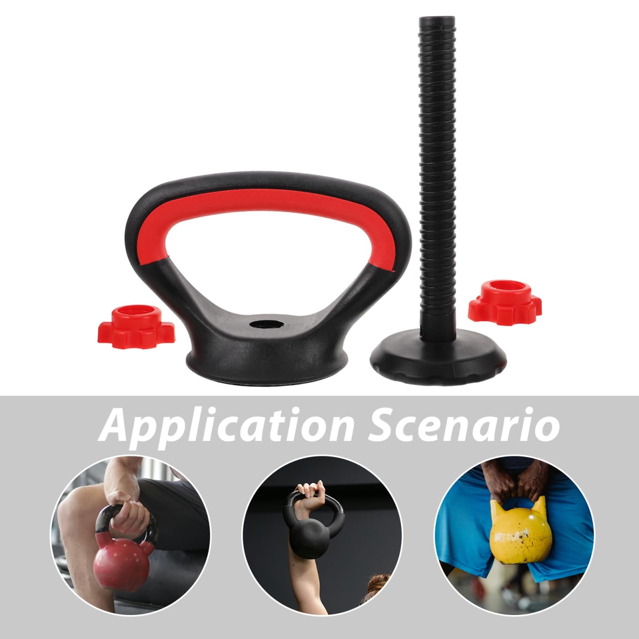 LIOOBO Kettlebell Handle for Dumbbells: Adjustable Kettlebell Grip Attachment for Strength Training, Portable Dumbbell Converter Adapter for Home Gym Workout Fit Adjustable Weights