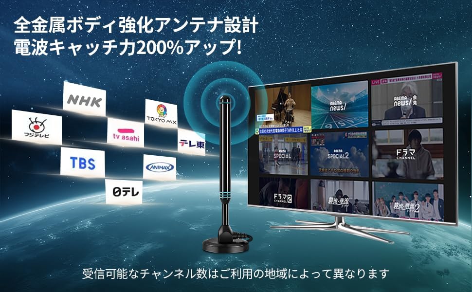 Misswowo Indoor & Outdoor TV Antenna for Smart TV, Full Aluminum Alloy Body, May Help Receive More Local Channels