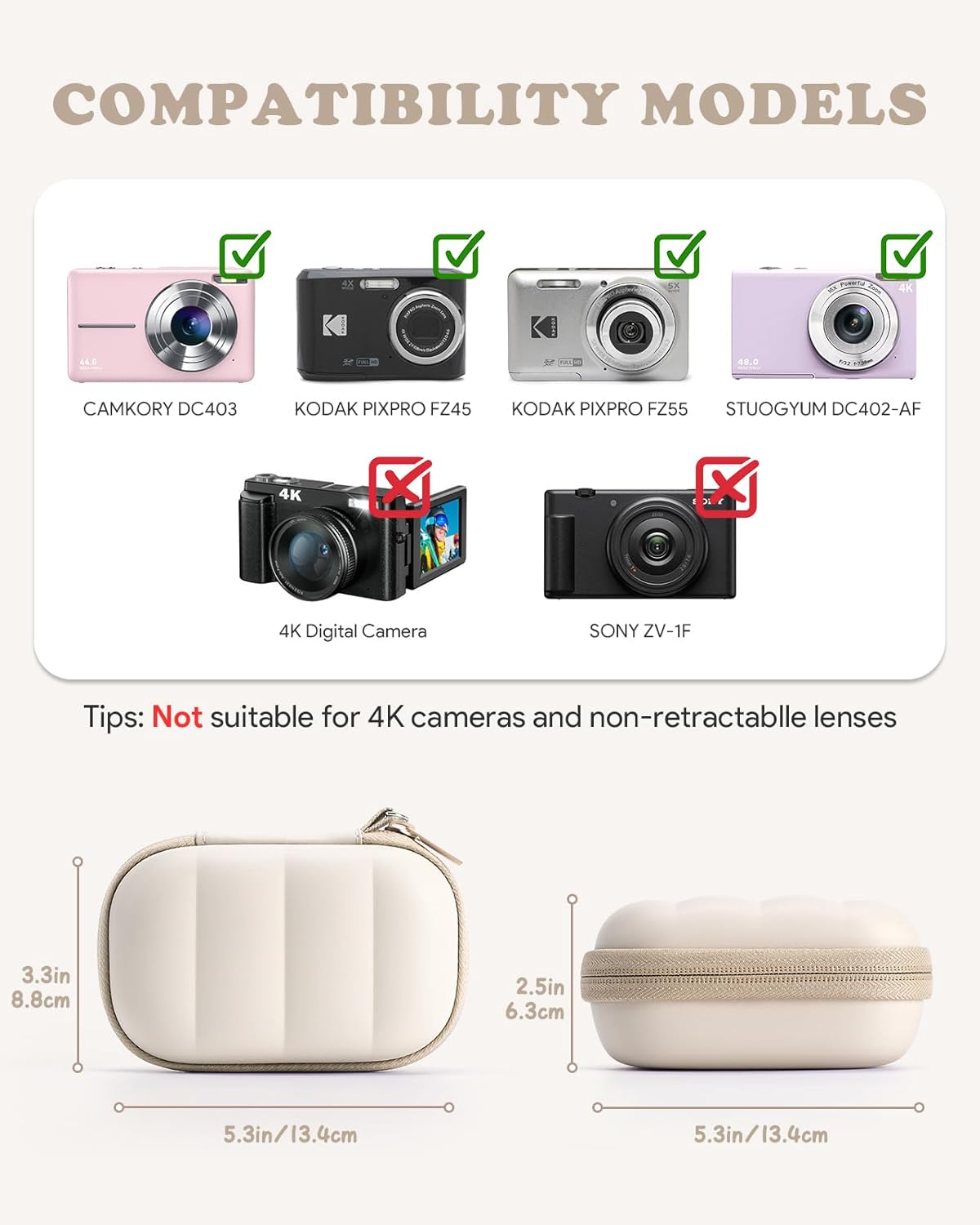 DC403/ FZ55/ FZ45/ DC402-AF, Digital Camera Case Compatible with CAMKORY KODAK PIXPRO STUOGYUM Small Hard Shell Bag