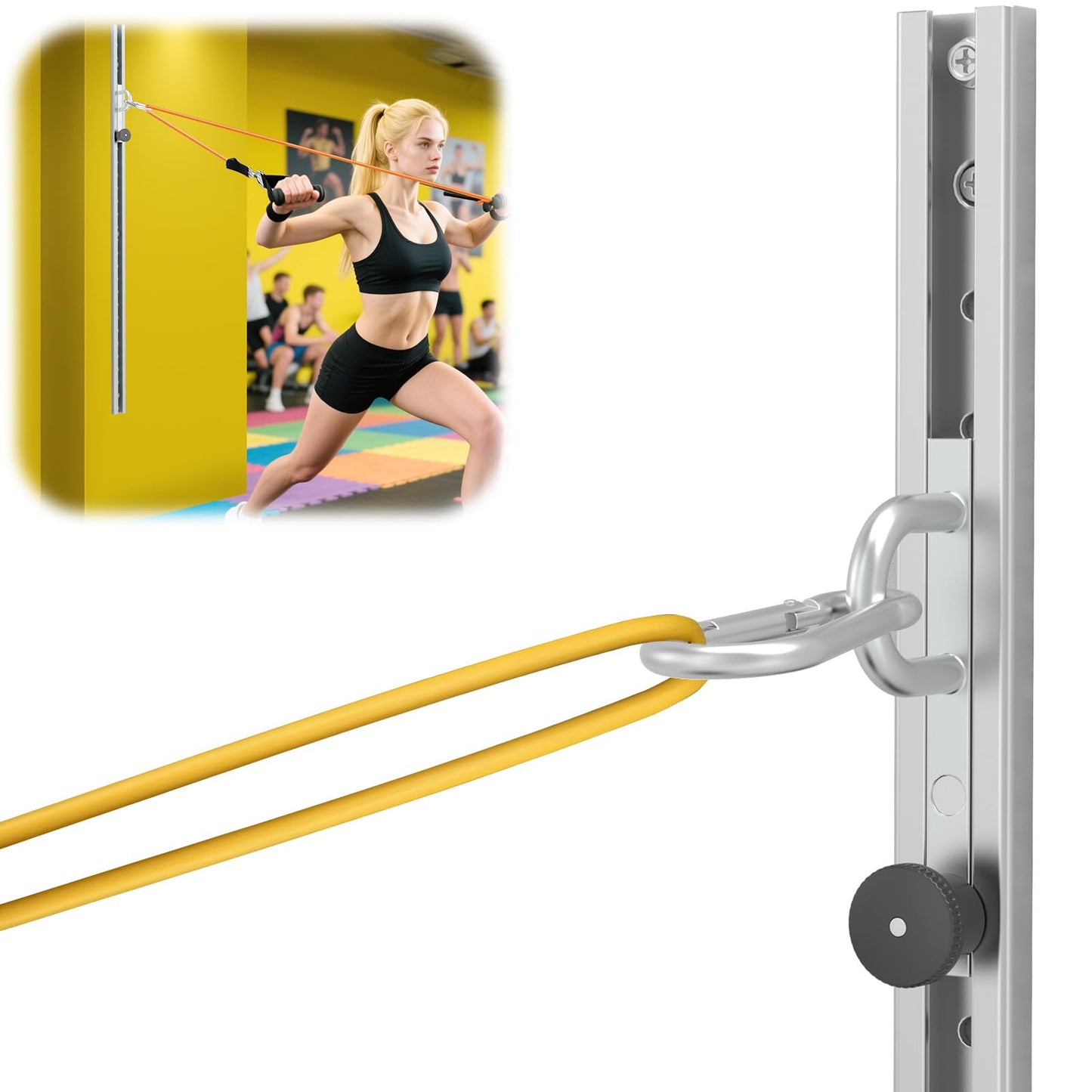 1 PCS Resistance Bands Wall Anchor Exercise Equipment Platform Base(Length 40"),Adjustable Wall-Mounted Anchor Multi-Purpose Fitness System for Complete Full Body Strength Training-Black