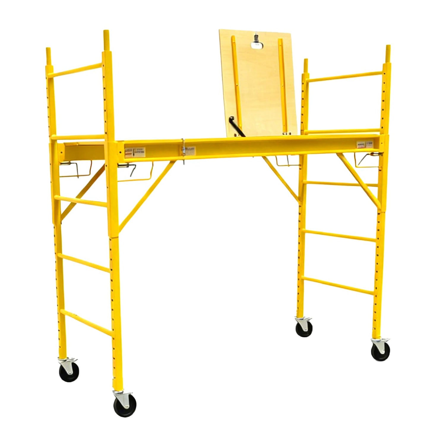 YZSPMS 6.25 ft Baker Style Rolling Steel Scaffold with Hatch Deck - 1000Lbs Capacity, Locking 5" Casters, Height Adjustable in 2" Increments, for Painting/Electrical/HVAC