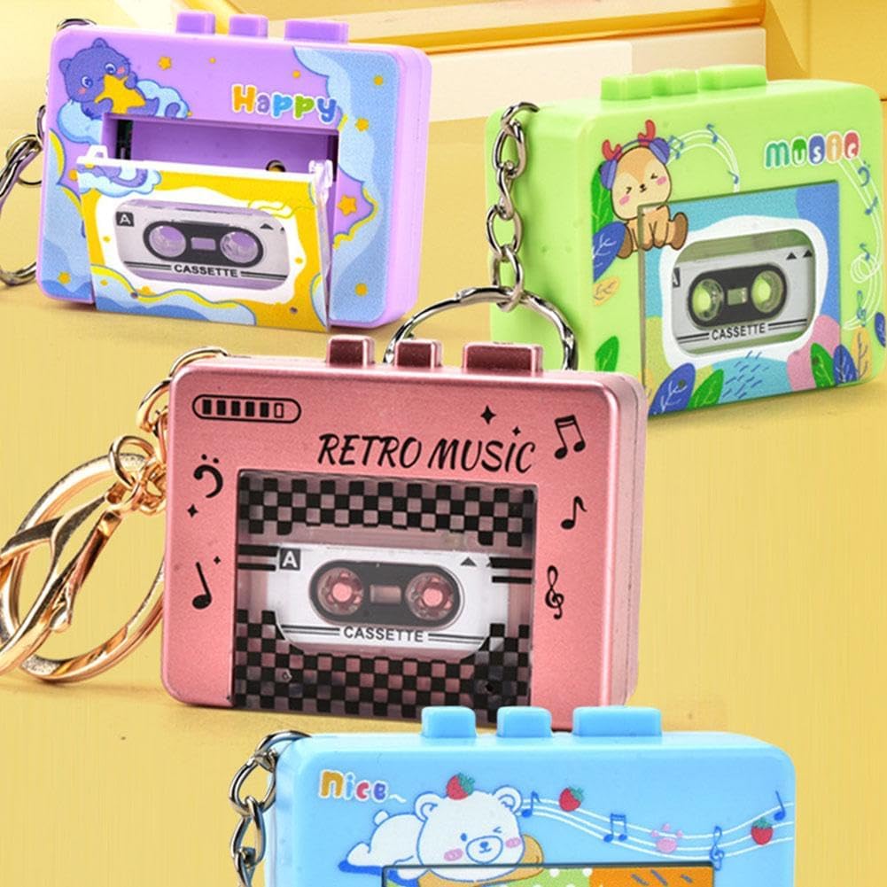 Generic Cassette Cassette Microcassette Retro Mini Tape Recorder Keychain, Retro Player, Recordable Mini Tape Player