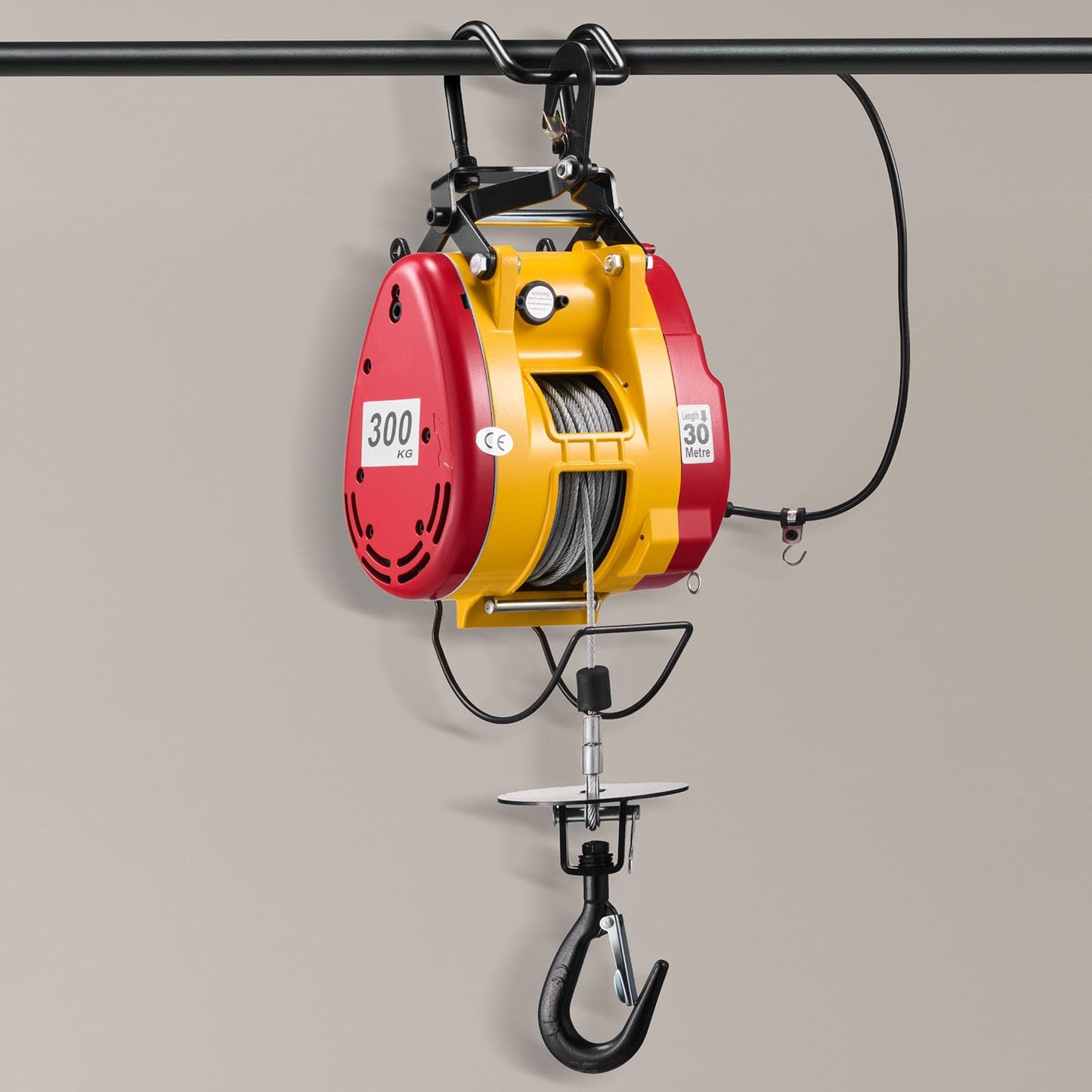VEVOR 2-in-1 Electric Hoist Winch, 660 lbs Capacity, 1500W Portable Power Winch Crane, 98.4 ft Lifting Height, 62 ft/min with Wired and Wireless Remote Control for Factory, Warehouss, Garage
