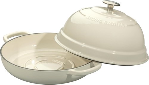 EDGING CASTING Enameled Cast Iron Dutch Oven - 6 Quart Round Pot for Homemade Sourdough Baking | White