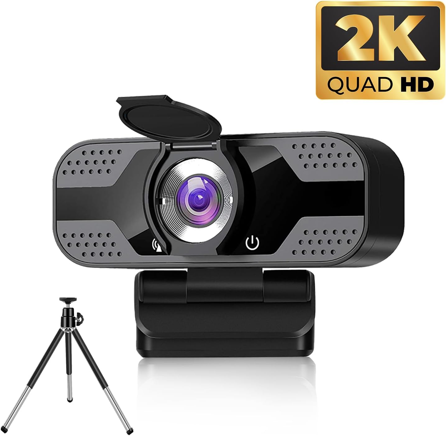 Jinpei 2K JW-05B QHD Webcam with Privacy Cover, Microphone, Web Computer Camera, Plug and Play,for Zoom/Skype/Teams