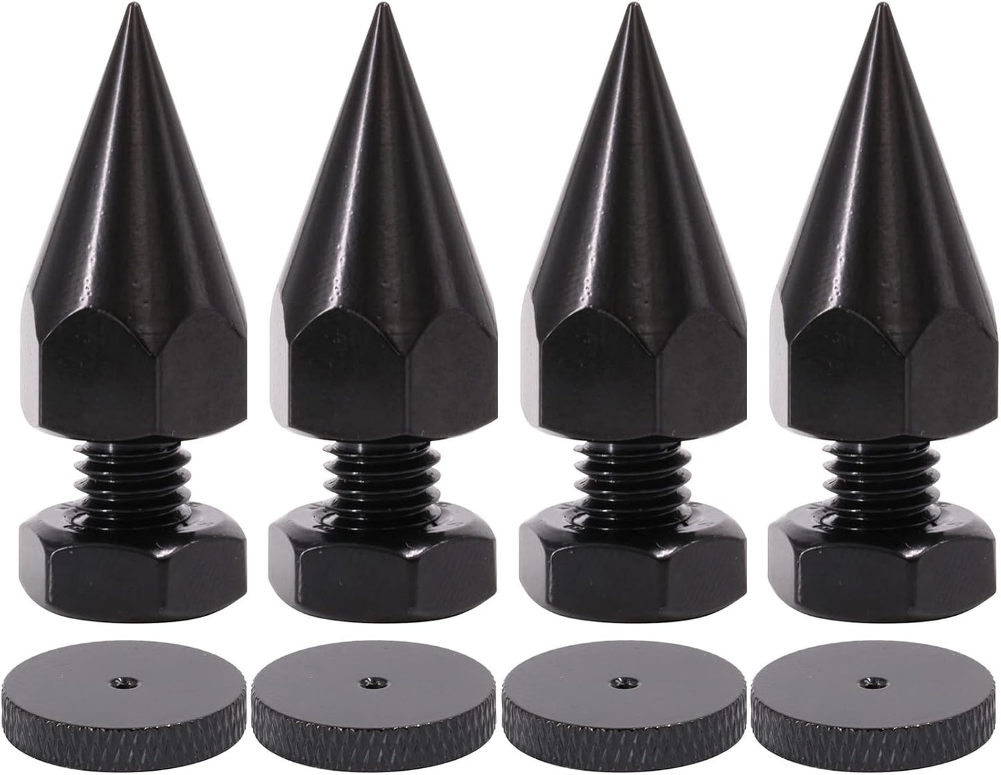 Flushbay 4 Pack M8 (M8) Speaker Spikes Floor Protectors Adjustable Speaker Isolation Spikes Black for Subwoofer CD DVD