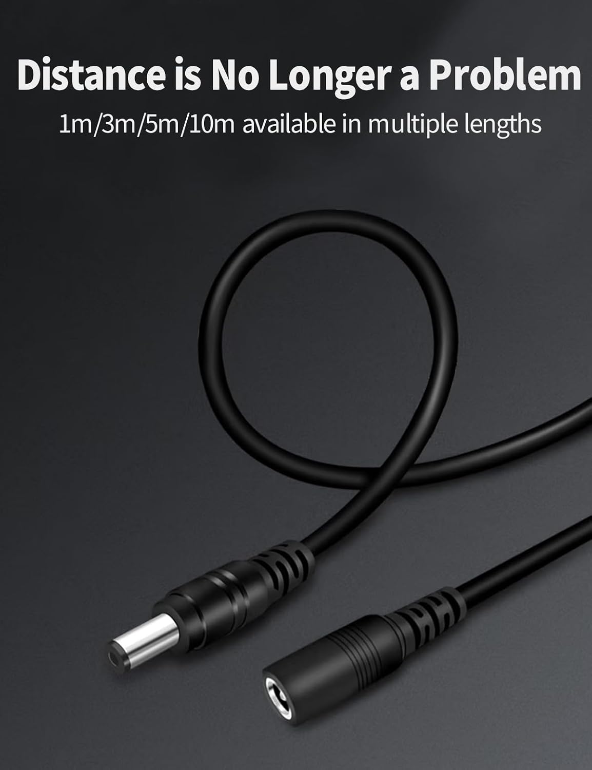 2 Pack 3.3FT 1M 5.5 mm 2.1 mm 5521 12V Tonton DC Power Extension Cable x Male to Female DC Adapter Cord Compatible