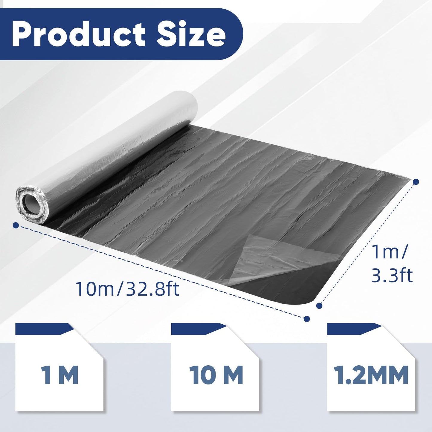 foriy 39.6inx32.8ft Self-Adhesive Roofing Felt, Bitumen Waterproof Repair Tape Roof Underlayment Protector Roll Patch Seal Tape Waterproofing Roof Cladding for Roof Leak,Surface Cracks (3.3x32.8ft)