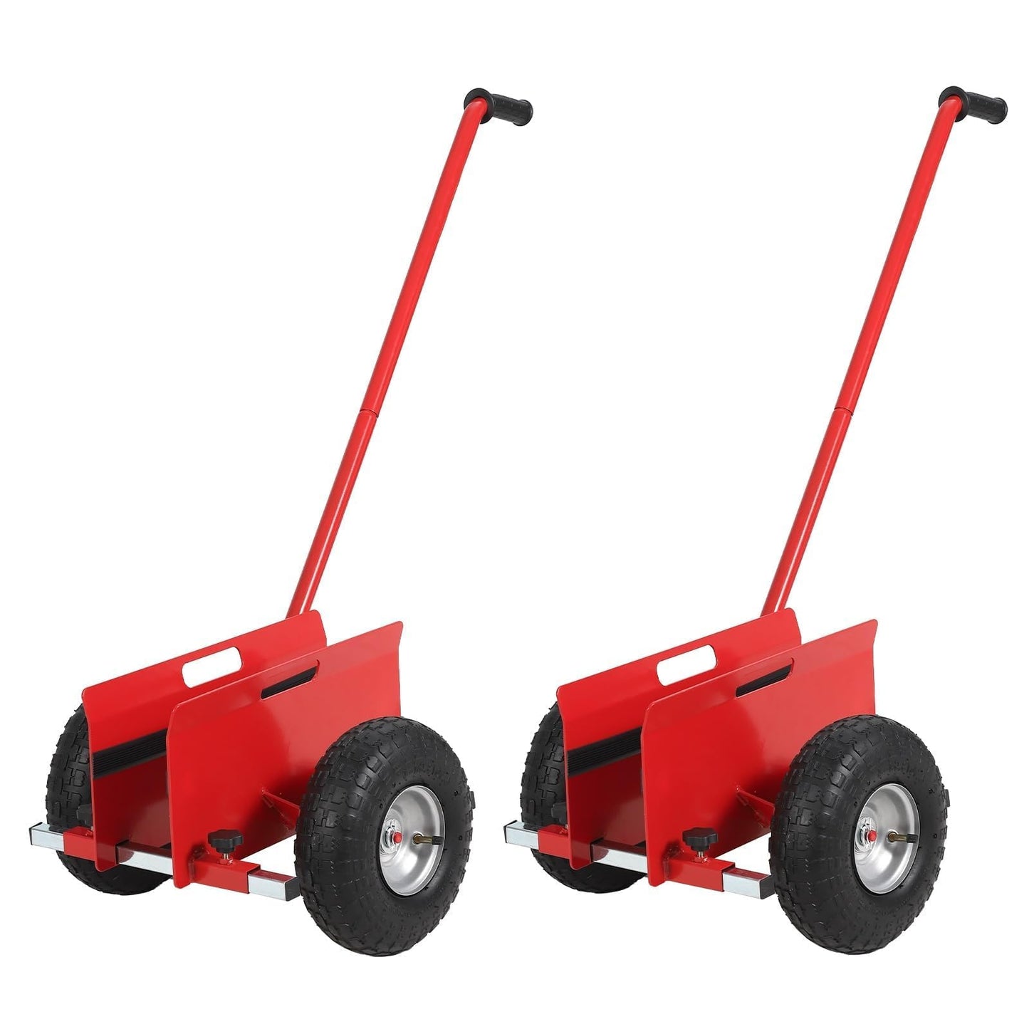 GAOMON Heavy Duty Panel Dolly with Extended Handle – 660 lbs Steel Drywall Hand Cart – 10" Sturdy Rubber Wheels – Ideal for Moving Plywood, Sheetrock, Doors, Furniture – Industrial Panel Mover – 2PC