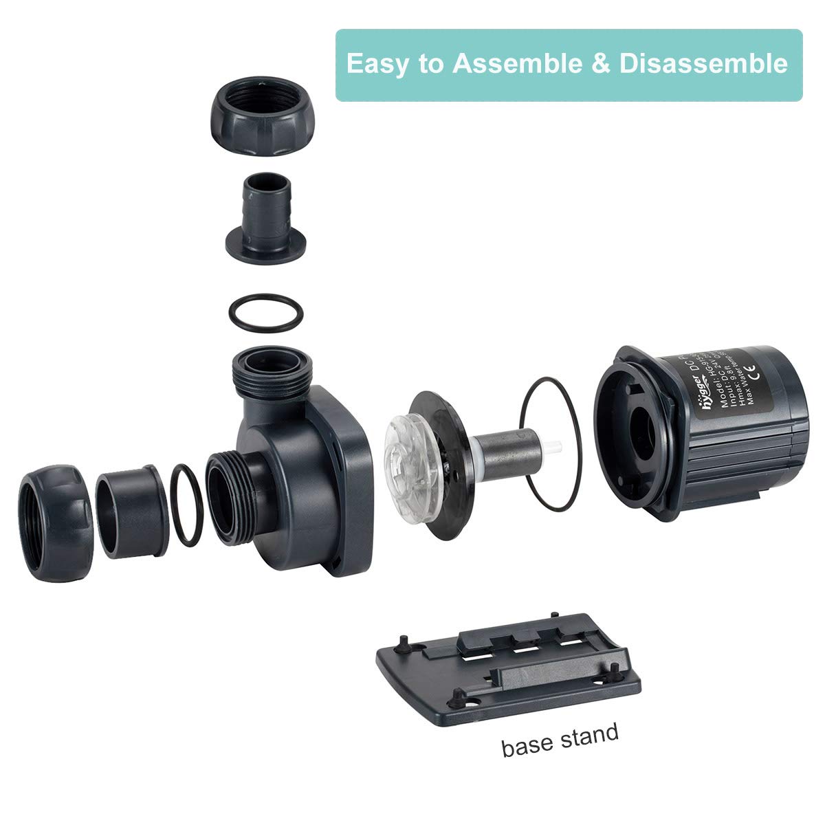 Hygger 2650GPH Quiet Submersible and External 24V Water Pump, with Controller (30%-100% Settings), Powerful Return Pump for Fish Tanks, Aquariums, Ponds, Fountains, Sump, Hydroponics (80W, 19.7ft)