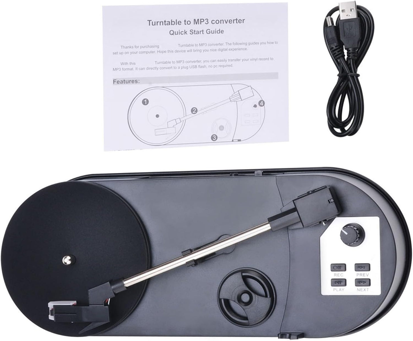 YWLUUOO MP3 Record Player to Converter Turntable with Speed Option and USB Port Lightweighted Music Player