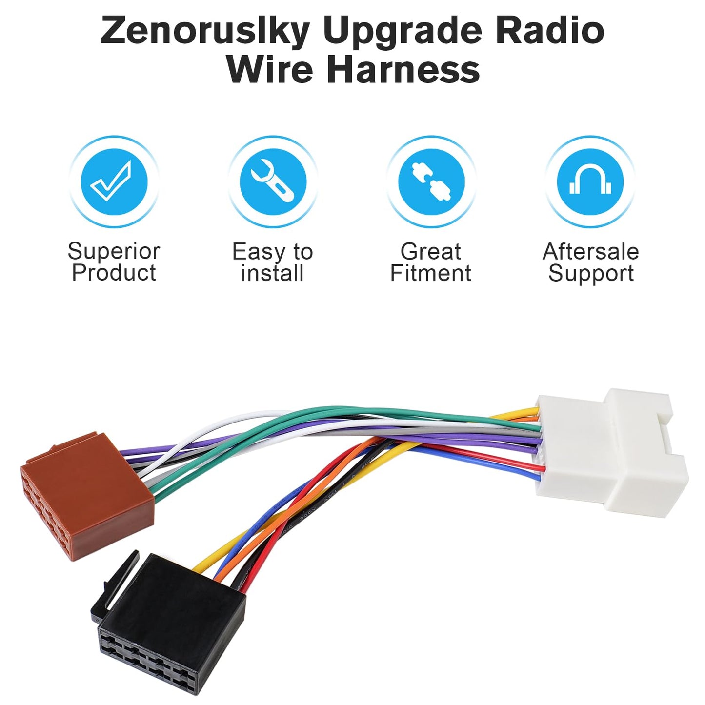 20Pin ISO Radio Wiring Harness Car Stereo Wire Adapter Compatible with Mitsubishi Outlander Lancer Mirage Pajero Shogun